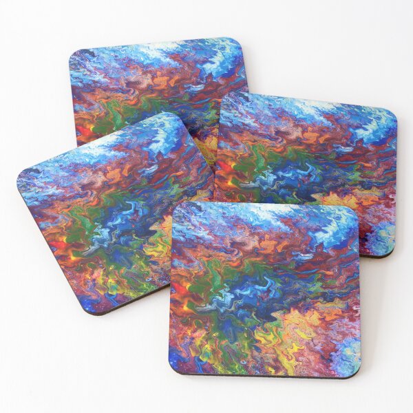 Item preview, Rainbow Quake acrylic abstract painting designed and sold by Color Splash Gallery.