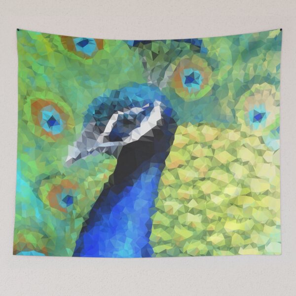Item preview, Peacock as a polygon - geometric art designed and sold by ApArtPaintings.