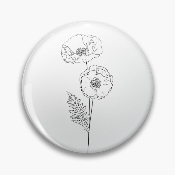 Item preview, August Birth Month Flower | Poppy | B/W designed and sold by ekwdesigns.