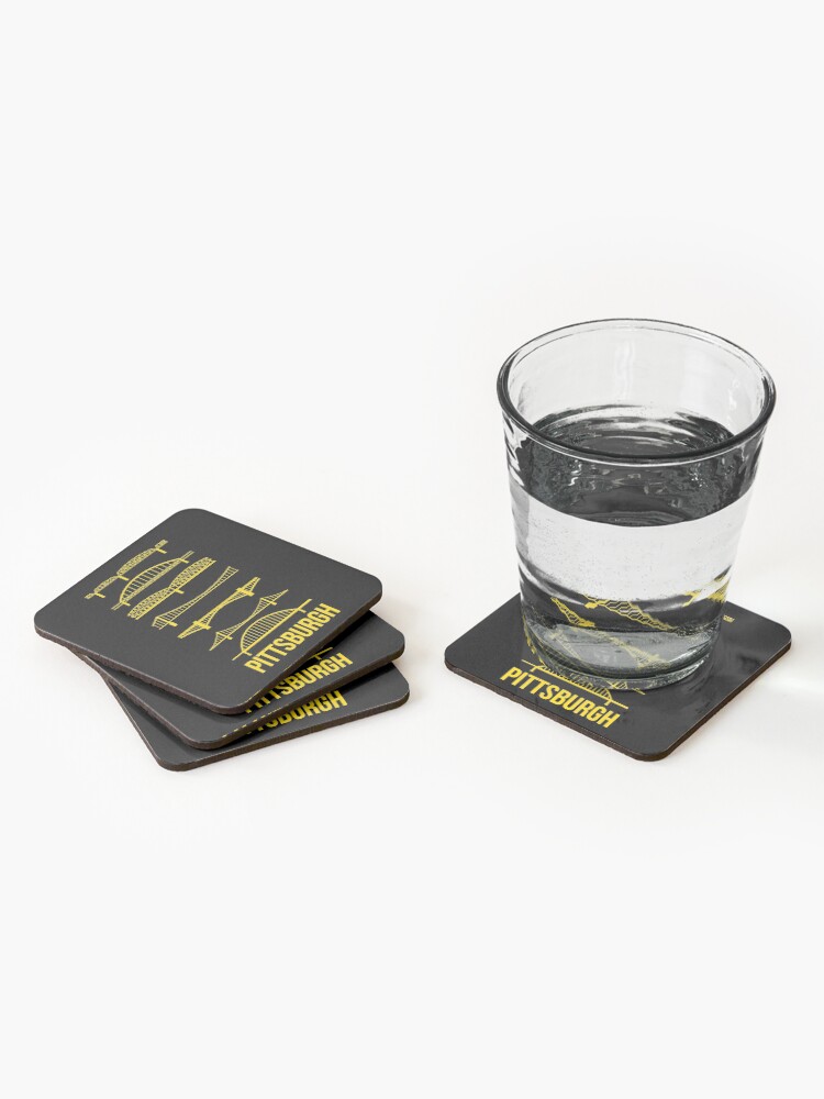 Thumbnail 2 of 5, Coasters (Set of 4), Pittsburgh Bridges designed and sold by polliadesign.