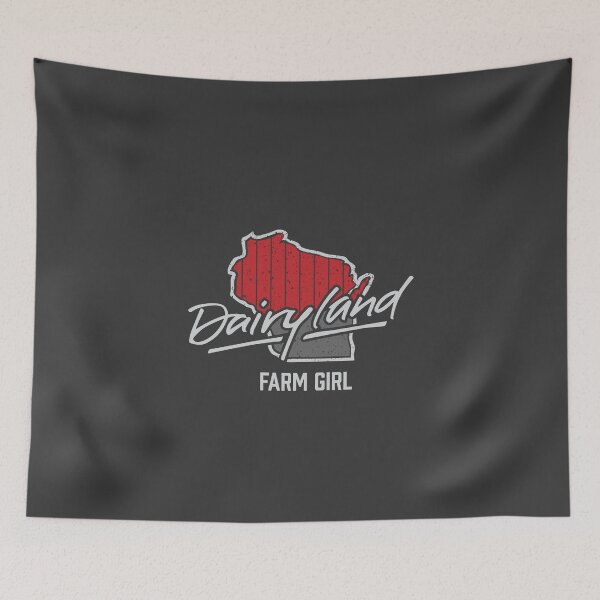 Item preview, Dairyland Wisconsin Handwritten Barn Boards Outline Farm Girl designed and sold by gstrehlow2011.