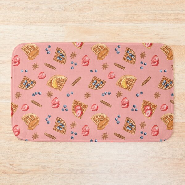 Item preview, Waffles with honey, berries, orange and spices (pattern on pink) designed and sold by Flowersforbear.
