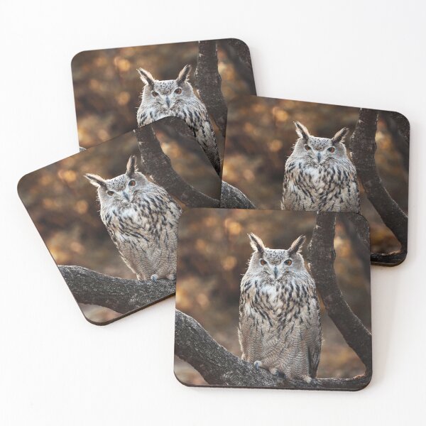 Item preview, Eurasian eagle-owl on a branch designed and sold by EvaWald.