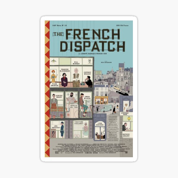 Aperçu de l'œuvre Wes Anderson la dépêche française créée et vendue par uchix.