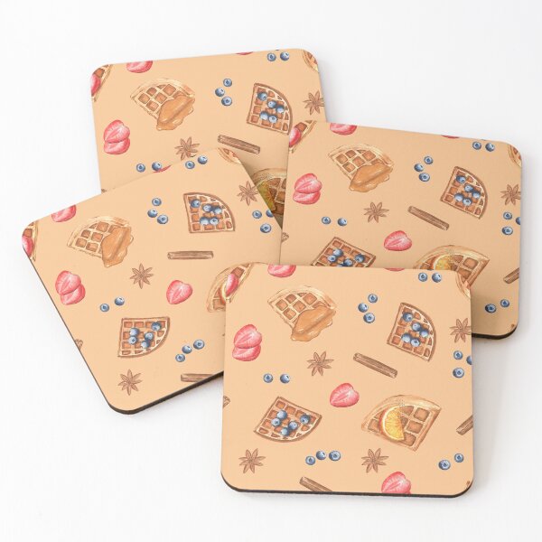 Item preview, Waffles with honey, berries, orange and spices (pattern on orange) designed and sold by Flowersforbear.