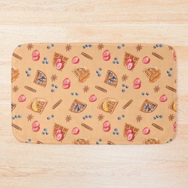 Item preview, Waffles with honey, berries, orange and spices (pattern on orange) designed and sold by Flowersforbear.