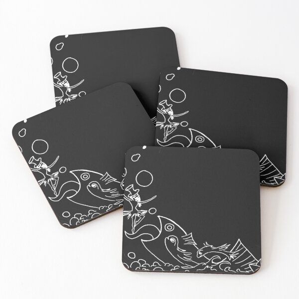Item preview, A school of crazy fish. And a bearded ballerina. (white-and-black) designed and sold by Canvasvendetta.
