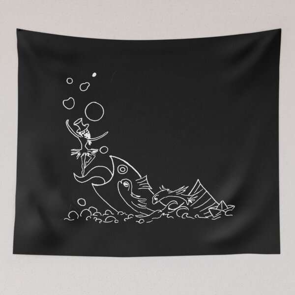 Item preview, A school of crazy fish. And a bearded ballerina. (white-and-black) designed and sold by Canvasvendetta.