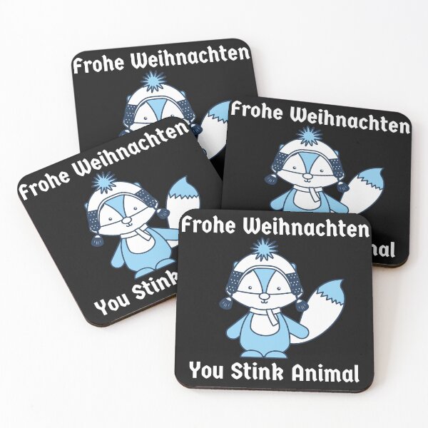Aperçu de l'œuvre Frohe Weihnachten Skunk Joyeux Noël Drôle créée et vendue par Time4German.