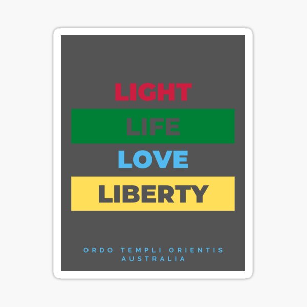 Light Life Love Liberty Sticker