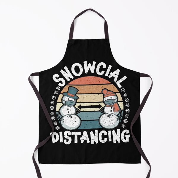 Item preview, Snowcial Distancing Funny Christmas Thanksgiving 2020 Vintage Retro Sunset designed and sold by JinxWhaleDesign.