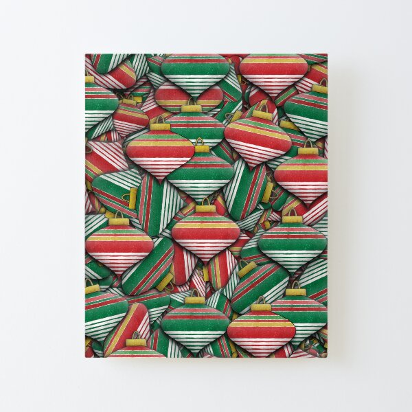 Ornament Pile - Christmas Design Canvas Mounted Print