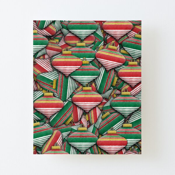 Ornament Pile - Christmas Design Canvas Mounted Print