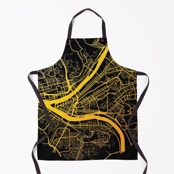 Item preview, Pittsburgh Map Black and Yellow designed and sold by polliadesign.