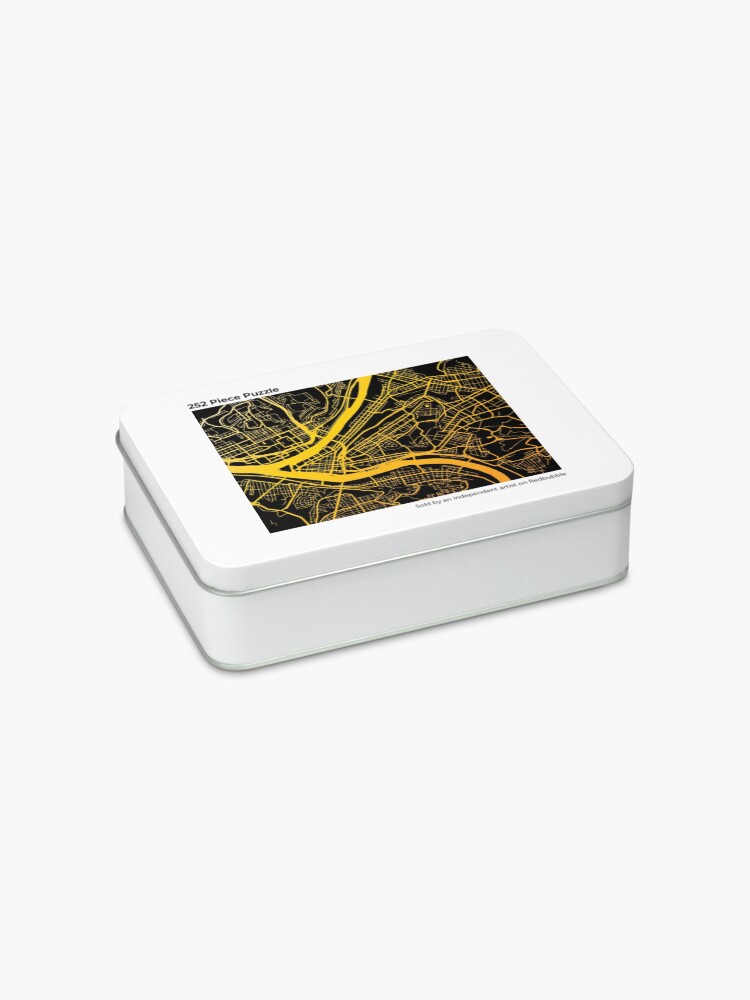 Alternate view of Pittsburgh Map Black and Yellow Jigsaw Puzzle