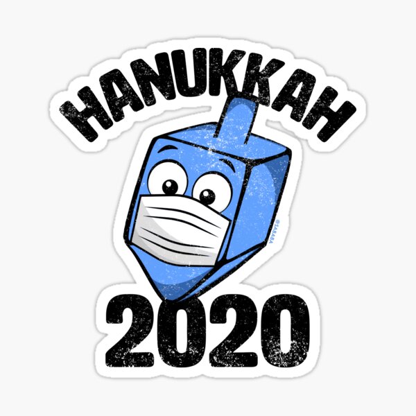 Hanukkah 2020 Dreidel Wearing Face Mask Sticker