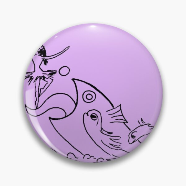 Item preview, A school of crazy fish. And a bearded ballerina. (Black-and-Lilac) designed and sold by Canvasvendetta.