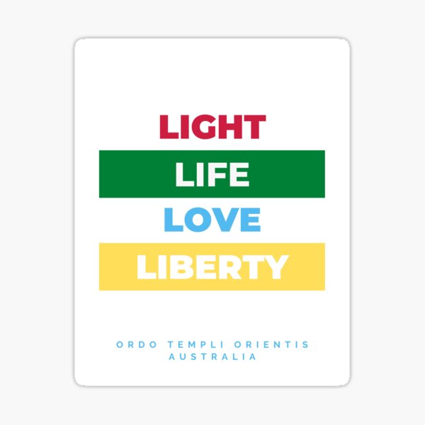 Light, Life, Love, Liberty Sticker