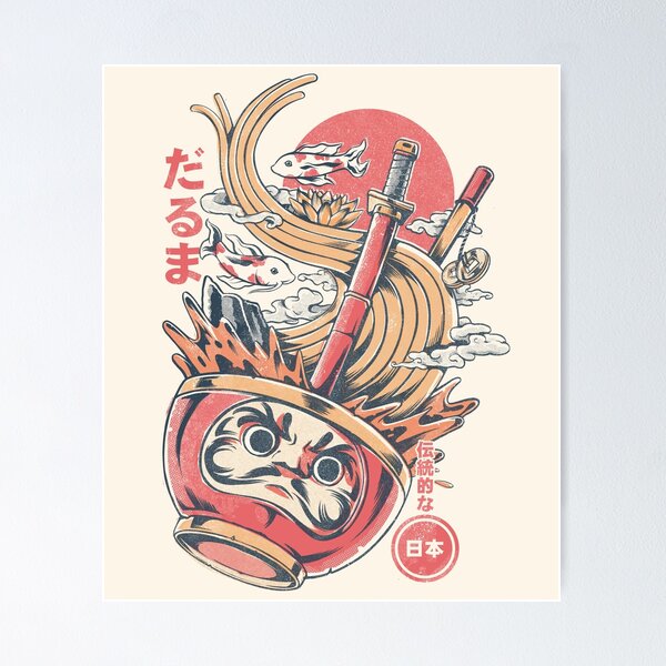 Item preview, Daruma Ramen - White designed and sold by Ilustrata®.