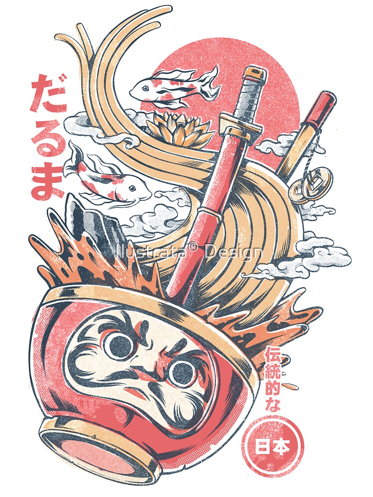 Daruma Ramen White Baby One Piece By Ilustrata Redbubble