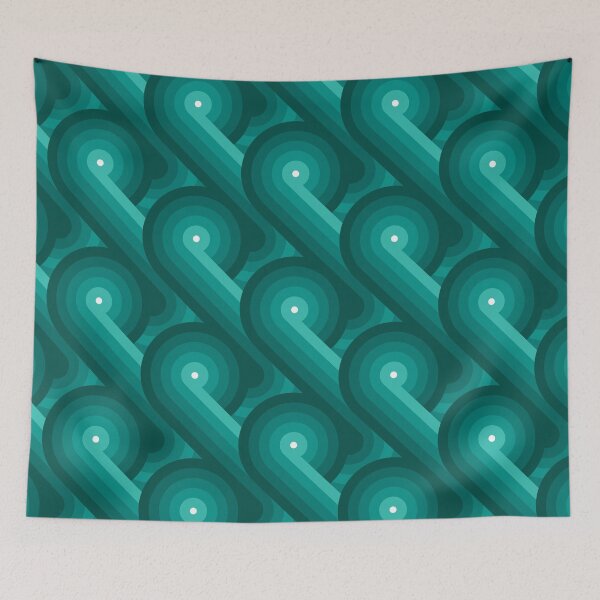 Item preview, Disco Circles Geometric Pattern – Teal designed and sold by RoguePatterns.