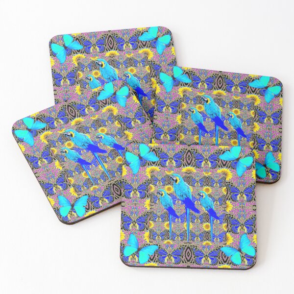 Item preview, BLUE PARROTS, BUTTERFLIES SUNFLOWER ART designed and sold by sharlesart.