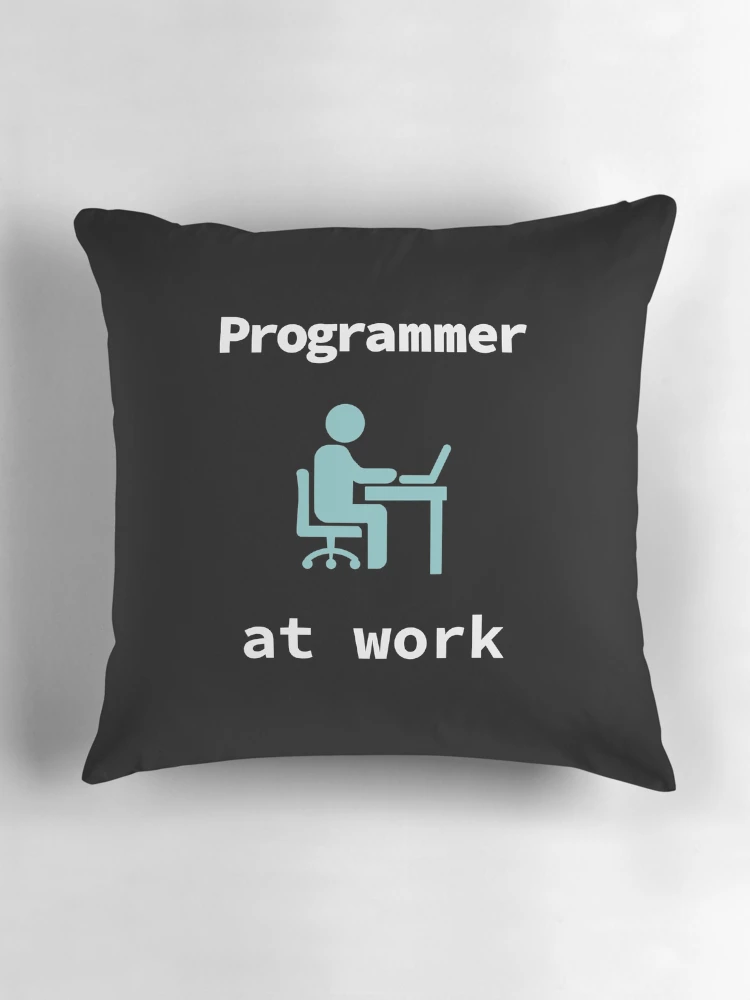 Thumbnail 3 of 4, Pillow, Programmer At Work, Source Code, Software Engineer, Computer Science, Web, WWW, Programming Humor, HTML designed and sold by Max-Wear.