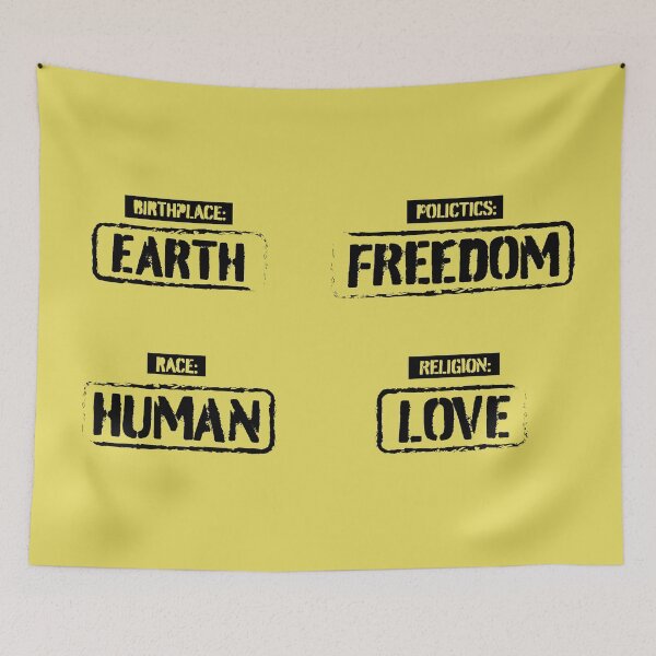 Item preview, Birthplace Earth Race Human Politics Freedom Religion Love - Stamp style 4 Stickers Pack - Black designed and sold by LookFrog.