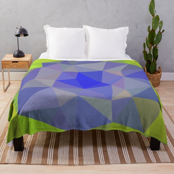 Item preview, Blue lake between meadows - polygon pattern designed and sold by ApArtPaintings.