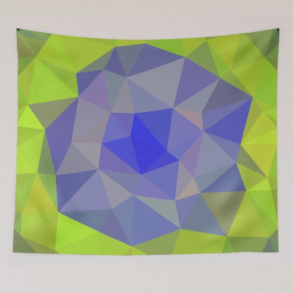 Item preview, Blue lake between meadows - polygon pattern designed and sold by ApArtPaintings.