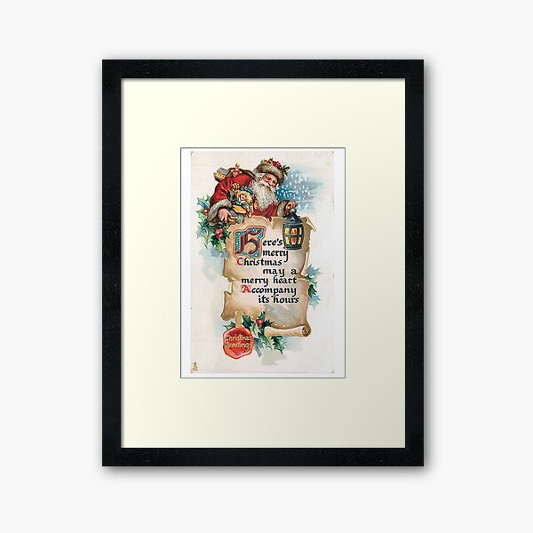 Vintage Santa Claus Postcard (1912) Framed Art Print