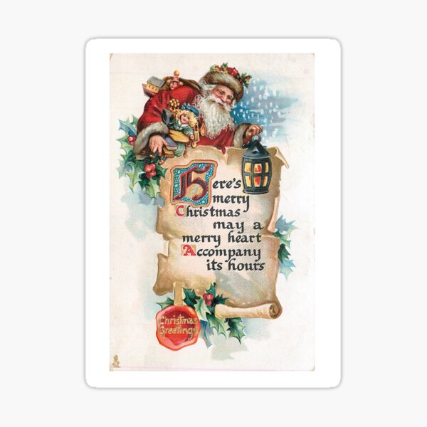 Vintage Santa Claus Postcard (1912) Sticker