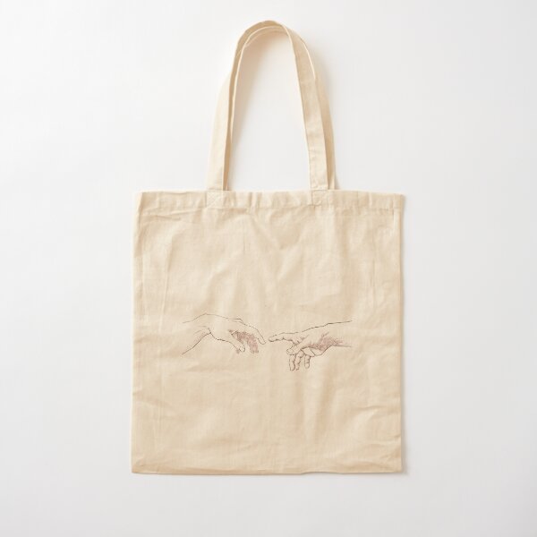Dark Academia: Creation of Adam Sketch Cotton Tote Bag