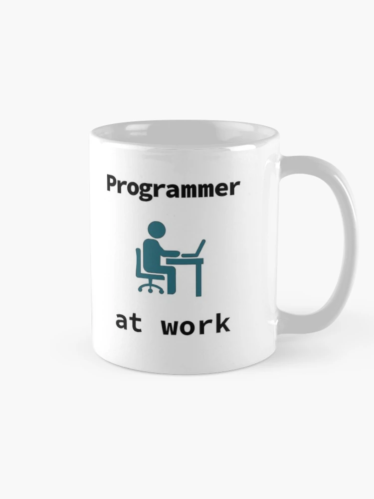Thumbnail 3 of 6, Coffee Mug, Programmer At Work, Source Code, Software Engineer, Computer Science, Web, WWW, Programming Humor, HTML, Dark Text designed and sold by Max-Wear.