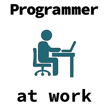 Artwork thumbnail, Programmer At Work, Source Code, Software Engineer, Computer Science, Web, WWW, Programming Humor, HTML, Dark Text by Max-Wear
