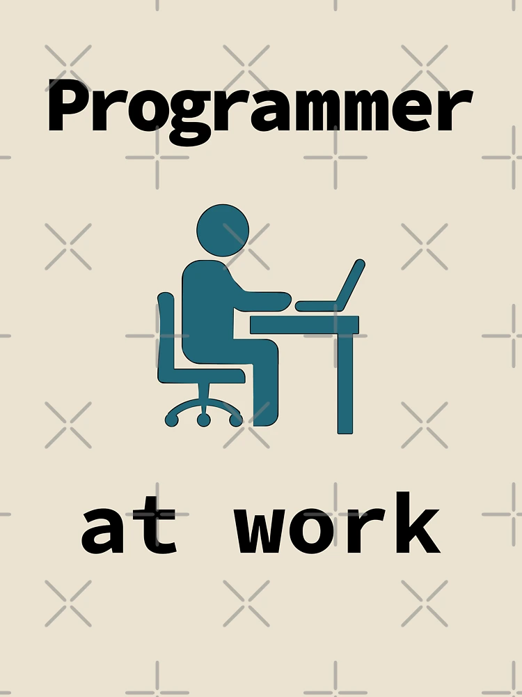 Thumbnail 4 of 4, Relaxed T-Shirt, Programmer At Work, Source Code, Software Engineer, Computer Science, Web, WWW, Programming Humor, HTML, Dark Text designed and sold by Max-Wear.