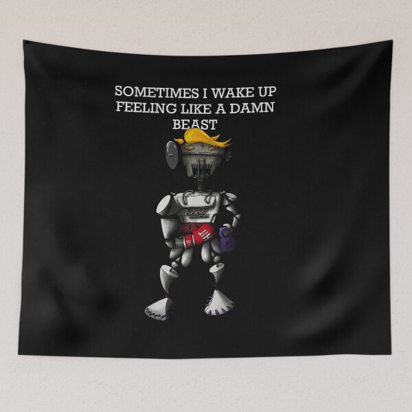 Item preview, Gym robot training saying is feeling like a beast designed and sold by Smurfypixels.