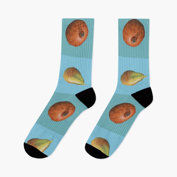 Item preview, Impressionist painted fruit on blue and teal squares designed and sold by Therese Kritzinger.