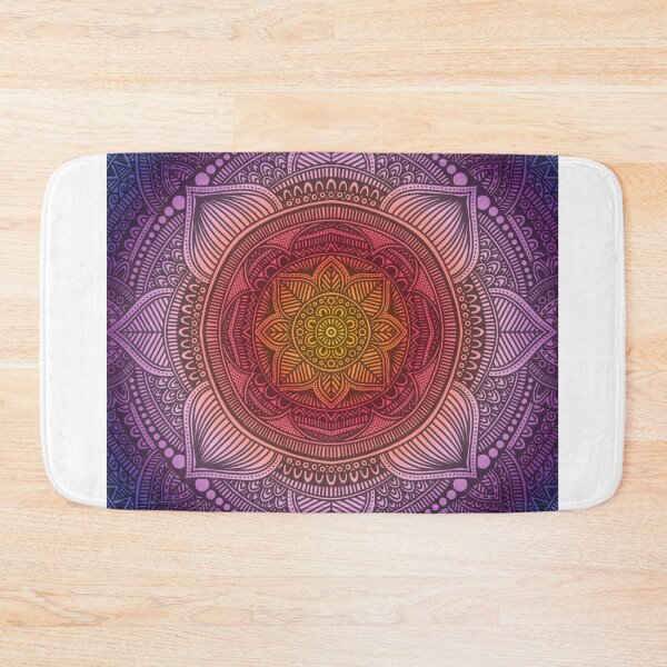 Item preview, Rainbow floral mandala pattern  black design designed and sold by Giulia  Palazzo.