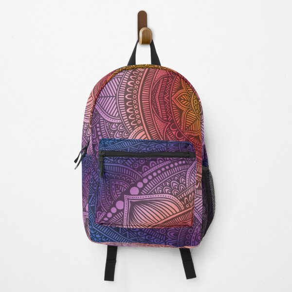 Item preview, Rainbow floral mandala pattern black design designed and sold by Giulia Palazzo.