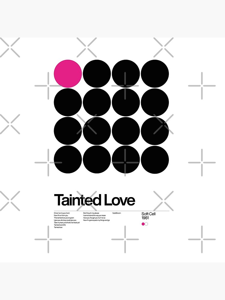 Tainted Love - Soft cell 1981, New Wave song Minimalistic Swiss Graphic Design by sub88