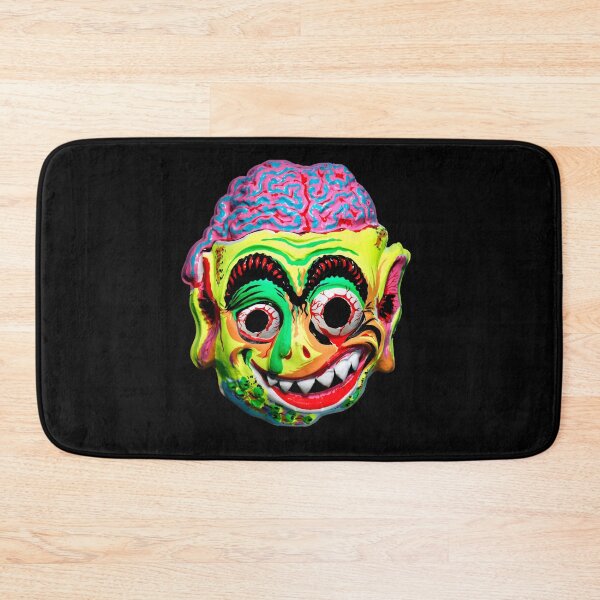 Item preview, Vintage colorful ZOMBIE with EXPOSED BRAINS Retro Halloween Face Mask designed and sold by Taulukos Designs.