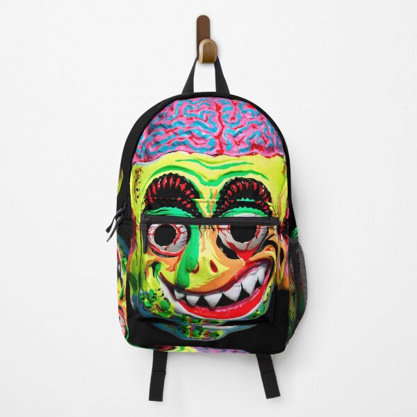 Item preview, Vintage colorful ZOMBIE with EXPOSED BRAINS Retro Halloween Face Mask designed and sold by Taulukos Designs.