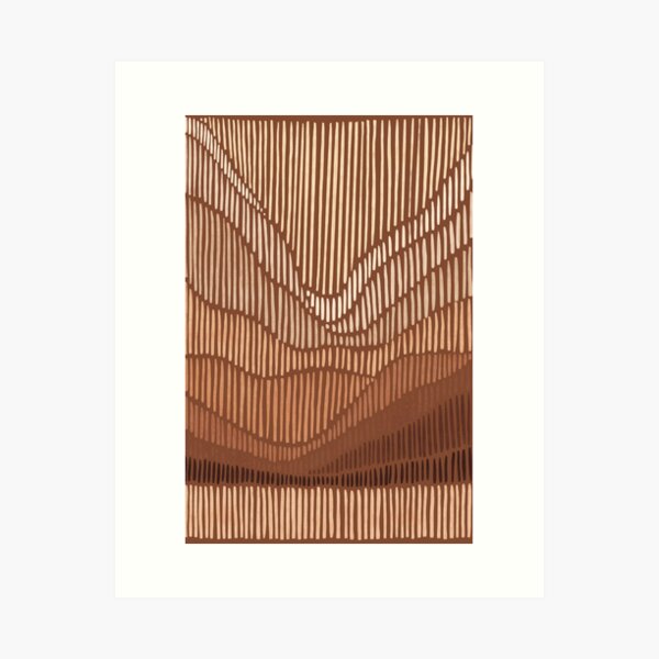 Aperçu de l'œuvre Dessin au trait abstrait paysage de montagne créée et vendue par Miss-Belle.