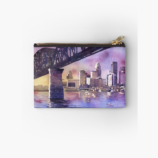 Item preview, Louisville, KY skyline at sunset.  Watercolor painting of Louisville  designed and sold by rfoxphoto.