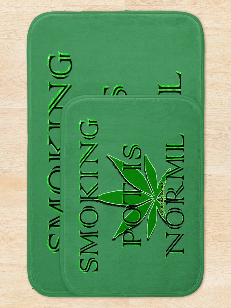 Thumbnail 5 of 6, Bath Mat, Smoking Weed Is Normal designed and sold by RextacularRocks.