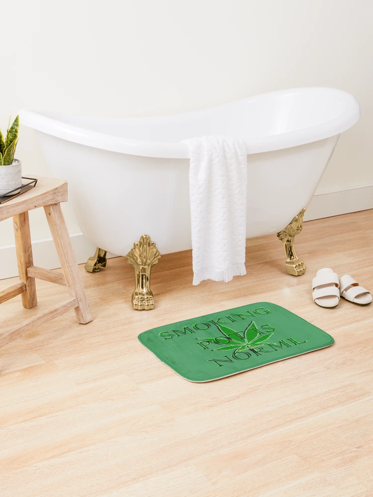 Thumbnail 2 of 6, Bath Mat, Smoking Weed Is Normal designed and sold by RextacularRocks.