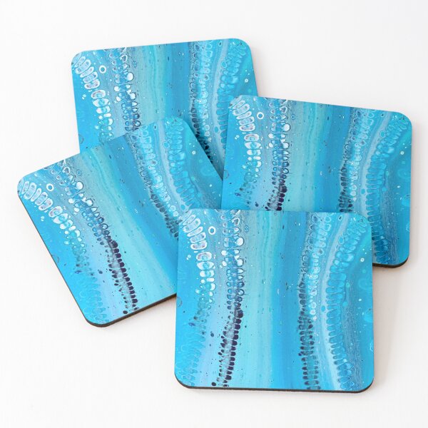 Item preview, Cool Tie Dye Inspired Blue Abstract Fluid Art Painting designed and sold by CrystalCoast.
