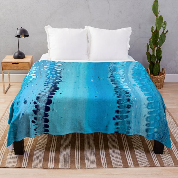 Item preview, Cool Tie Dye Inspired Blue Abstract Fluid Art Painting designed and sold by CrystalCoast.