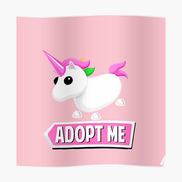 Adopt Me Unicorn Posters Redbubble - roblox adopt me legendary pet unicorn neon fly ride fast delivery in 2020 evil unicorn pet store ideas pet adoption certificate